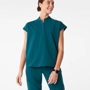 SET: Figs Rafaella  Caribbean Blue Top (XS) and Zamora Jogger Bottoms (M)